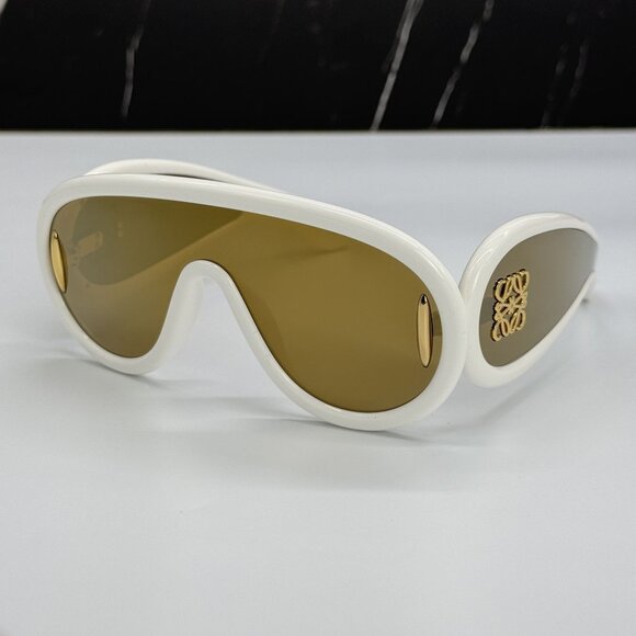 NEW LOEWE LW40108I 25G, LOEWE UNISEX SUNGLASSES WHITE GOLD - Picture 3 of 15